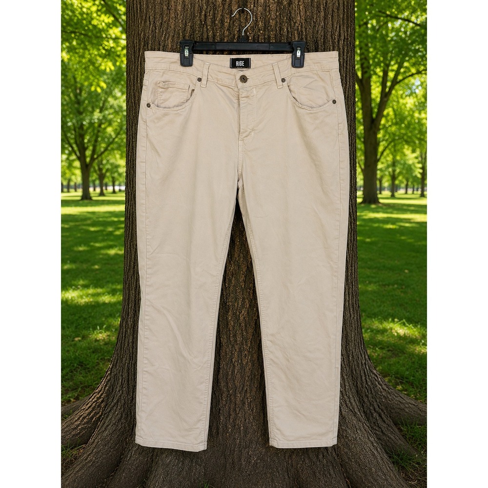 PAIGE Men's Jeans 38x29 Beige Tan Slim Straight Stretch Casual Pants